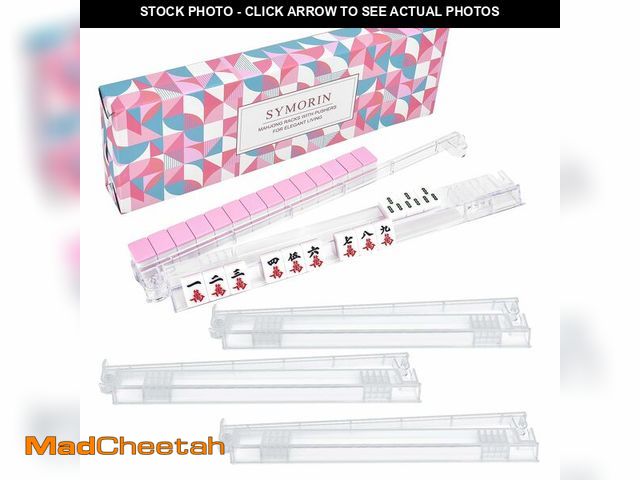 Lot 74-13954875 - SYMORIN Non-Slip Mahjong Racks with Pushers, 4-Pack Clear Acrylic Racks, American Mahjong Accessorie...