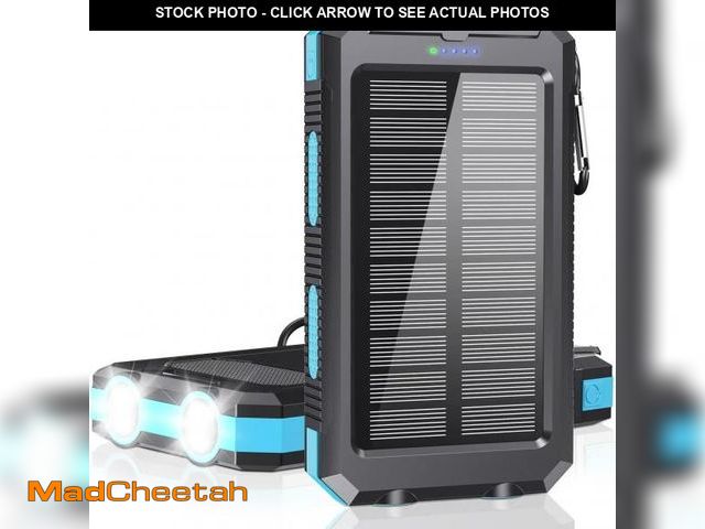 Lot 74-12330709 - Power Bank 36800mAh Solar Portable Charger with USB-C 5V/2.4A Fast Charging Compatible with iPhone, ...
