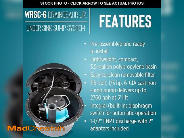 Lot 74-14067410 - Little Giant WRSC-6 115-Volt, 1/3 HP, 2760 GPH Compact Under Sink Drainosaur Automatic Sump Pump/Bas...