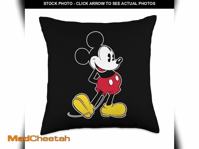 Lot 74-13989848 - Disney Mickey Mouse Classic Pose Black Throw Pillow - UNUSED