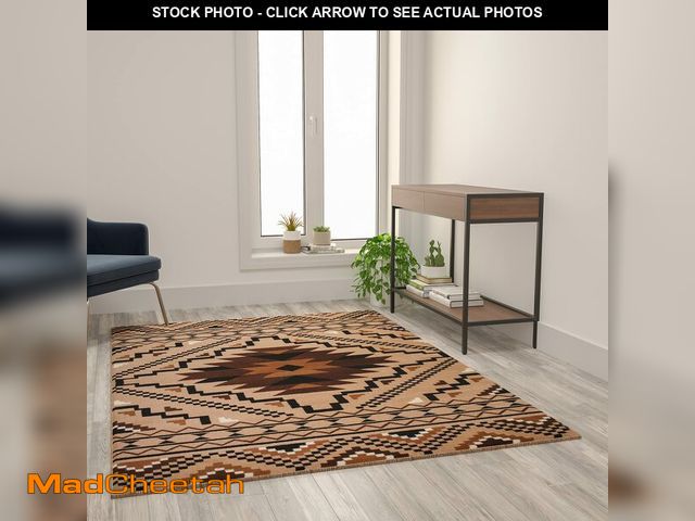 Lot 74-12897244 - Flash Furniture Marana Collection Southwestern Style Area Rug - Brown Olefin Accent Rug - 5' x 7' - ...