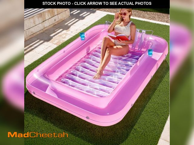 Lot 74-12312965 - SLOOSH Inflatable Tanning Pool Lounger Float, 85" x 57" Extra Large Pool Floats Adult with Pillow, 4...