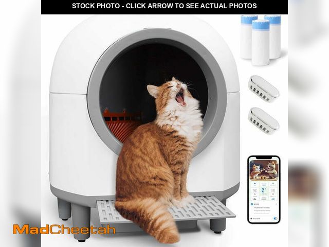 Lot 74-13816441 - Aoruefar Smart Self-Cleaning Cat Litter Box with APP Control &amp; Odor-Free Technology, Automatic L...