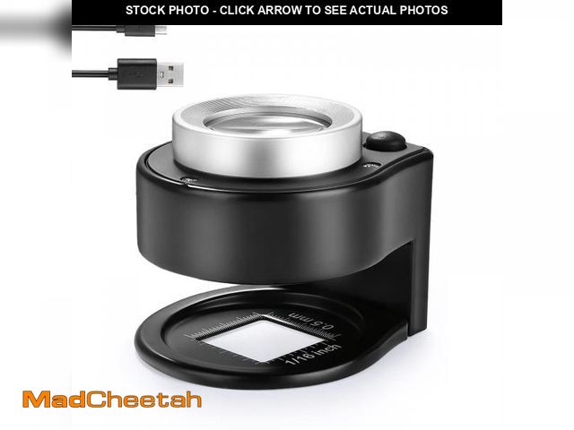 Lot 74-12110423 - 30X Coin Magnifier, USB Rechargeable 6 Lights Portable Metal Eye Loupe Sewing Magnifying Glass for T...