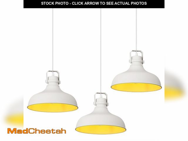 Lot 74-14205974 - ALAISLYC White Farmhouse Pendant Lights Matte Pendant Lighting for Kitchen Island Industrial Adjusta...