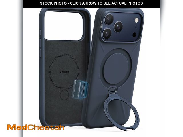 Lot 74-12718034 - TORRAS Q3 Silicone 360 Spin for iPhone 17 Pro Case with Stand, Fit for MagSafe, Magnetic Ring Kickst...