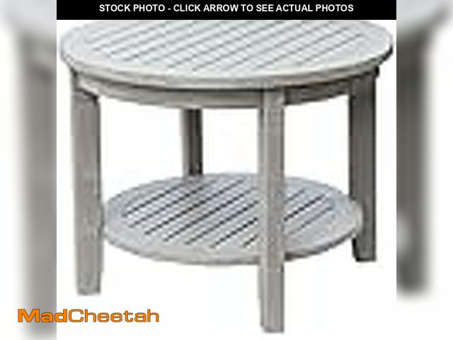 Lot 74-13010950 - Cambridge Casual Arie Teak Wood Patio Side Table, Weathered Gray - UNUSED