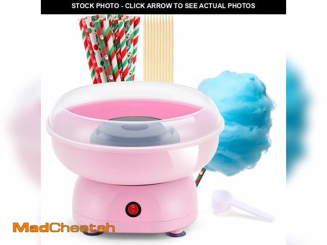 Lot 74-13948735 - Cotton Candy Machine for Kids &amp; Family, Mini Pink Vintage Cotton Candy Maker with 40 Sticks &amp...