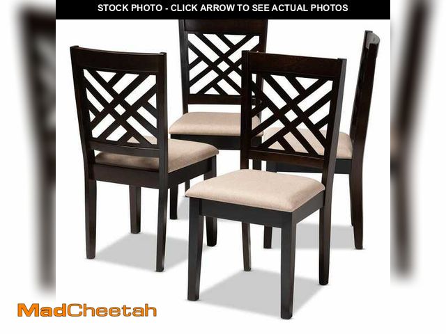 Lot 74-12611801 - Baxton Studio Caron Sand Brown and Espresso Fabric Dining Chair (Set of 4) - UNUSED