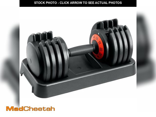 Lot 74-13072424 - HYPATA 55 lbs Single Adjustable Dumbbell Set, Adjust Dumbbell Weight for Exercises with Tray for Ful...