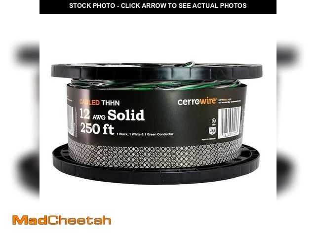 Lot 74-13269709 - Cerrowire 250 ft. 12 Gauge Black /White /Green Solid Copper THHN Wire - UNUSED