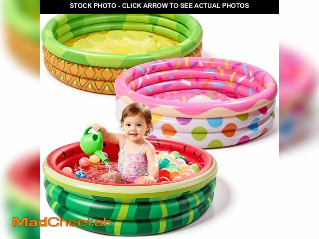 Lot 74-14377090 - 3 Pack 45" X 10" Inflatable Kiddie Pools, Watermelon &amp; Pineapple &amp; Cupcake Swimming Pool for...