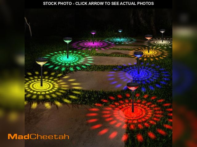 Lot 74-12440763 - pearlstar Bright Solar Pathway Lights 8 Pack,Color Changing+Warm White LED Path Lights Outdoor,Solar...