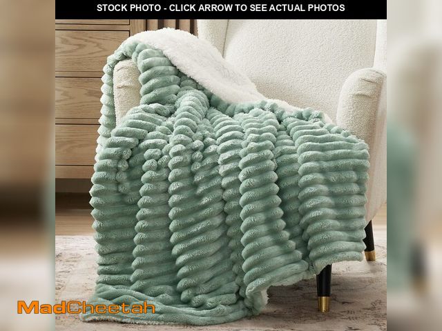 Lot 74-13540718 - Bedsure Sherpa Throw Blanket for Couch - Super Soft, Cozy Fleece Thick Warm Blanket for Winter, Gent...