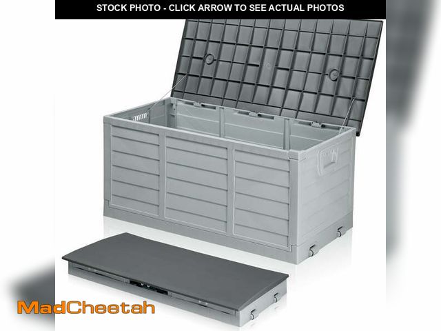 Lot 74-12779033 - Ktaxon 75gal Outdoor Garden Plastic Storage Deck Box Pre-installed Deck Box,Space Saving &amp; Easy ...