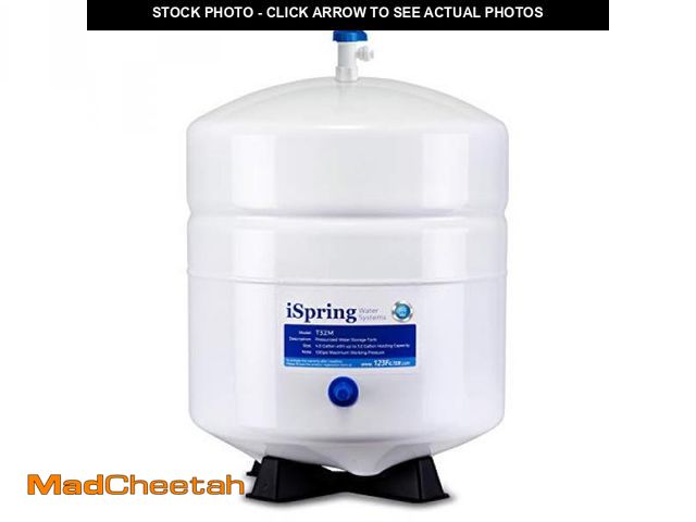 Lot 74-12367601 - iSpring T32M Pressurized Water Storage Tank with Ball Valve for Reverse Osmosis RO Systems, 4 Gallon...