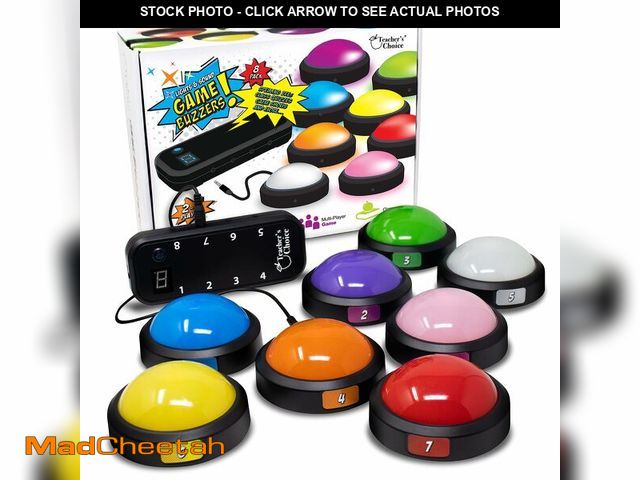 Lot 74-13575200 - Teacher's Choice Light Up Game Buzzer System, Displays The Winning Player Loud, Unique Sounds for Ea...