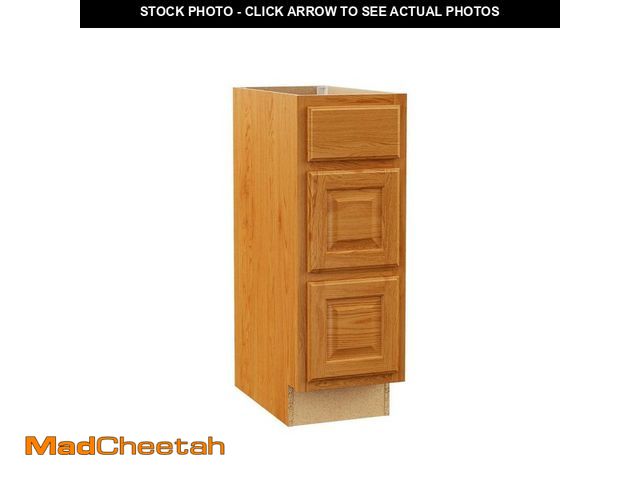 Lot 74-14221944 - Hampton Bay Hampton 12 in. W x 21 in. D x 34.5 in. H Assembled Bath 3-Drawer Base Bathroom Cabinet i...