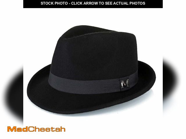 Lot 74-14352844 - FREEBIRD99 100% Wool Felt Panama Fedora Hat Short Brim Trilby Flat Hat for Men Women for Bigger Head...