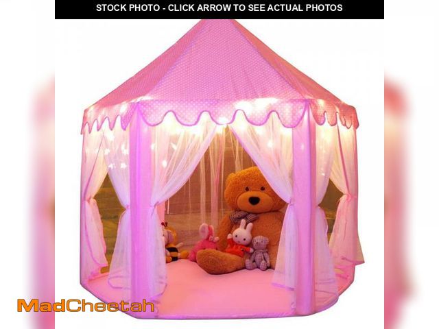 Lot 74-12310392 - Monobeach Princess Tent Girls Large Playhouse Kids Castle Play Tent with Star Lights Toy for Childre...