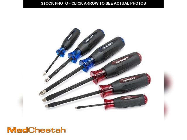 Lot 74-13691871 - Husky Diamond Tip Magnetic Screwdriver Set (6-Piece) - UNUSED