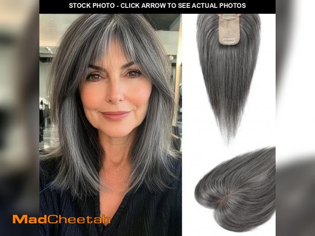 Lot 74-12127852 - Flufymooz Real Human Hair Toppers for women, 10 Inch Clip in Bangs 100Ã¯Â¼â¦ Human Hair Toppers for...