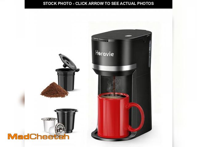 Lot 74-12307914 - Horavie Mini Single Serve Coffee Maker for K Cup and Ground Coffee, Fast Brew One Cup Coffee Machine...