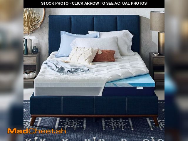 Lot 74-13382543 - Sleep Innovations Cooling Comfort Gel Memory Foam Dual Layer Mattress Topper, 4 Inch, Queen Size, Pi...