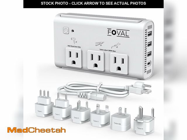 Lot 74-13565238 - 220V to 110V Travel Voltage Converter, FOVAL 2000W Power Converter for Hair Dryer, Straightener/Curl...