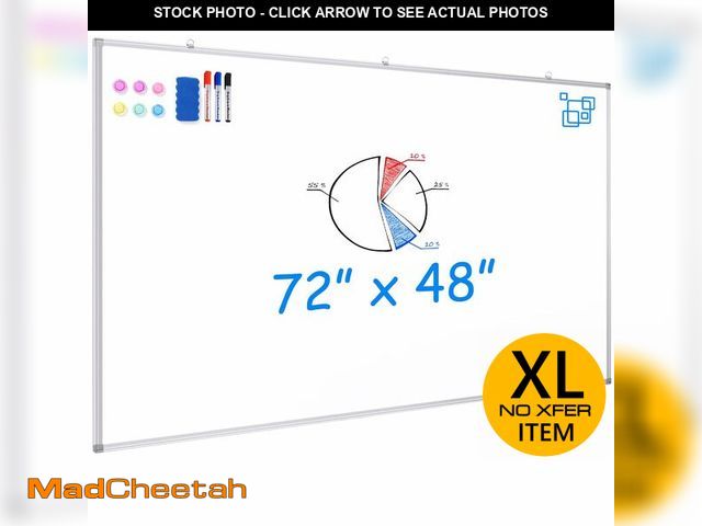 Lot 74-13791143 - Maxtek White Board Dry Erase 72 x 48, Magnetic Dry Erase Whiteboard for Wall 6' x 4' Wall-Mounted Al...