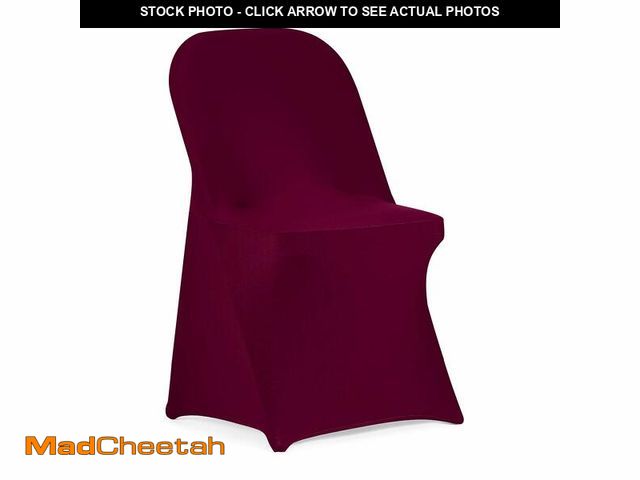 Lot 74-14051653 - Peomeise Stretch Spandex Folding Chair Cover for Wedding Party Dining Banquet Event (Burgundy,6pcs) ...