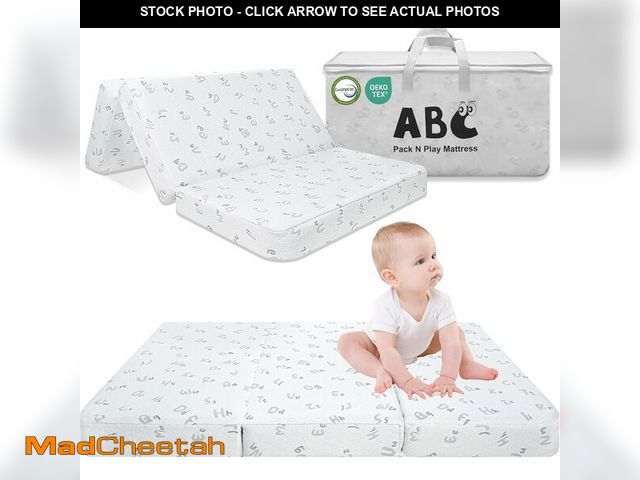 Lot 74-13584292 - voomf Trifold Pack and Play Mattress - 38"x26" Pack N Play Mattresses Pad with Breathable Removable ...