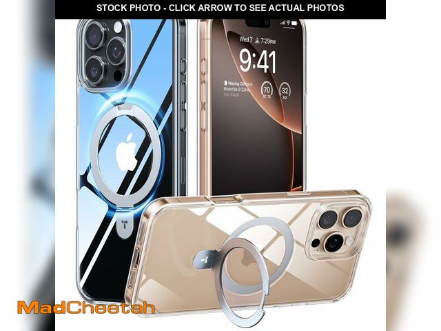 Lot 74-13630986 - TORRAS for iPhone 16 Pro Max Case Clear with Stand, [Fit for MagSafe][Shockproof Military Grade Prot...