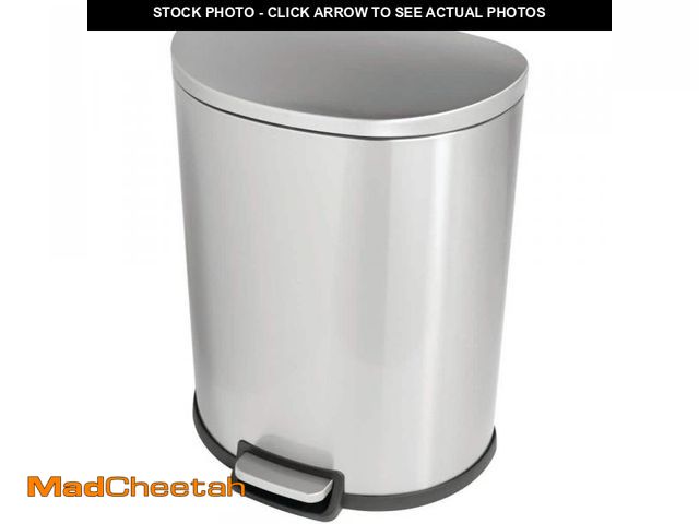 Lot 74-12519613 - StyleWell SW 13 gal. Stainless Steel Step-On Trash Can D-Shaped - UNUSED