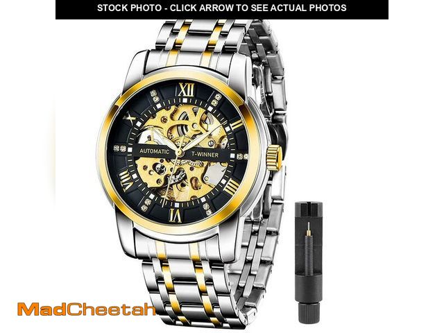 Lot 74-14280979 - Tiong Fashion Mens Wacthes Transparent Automatic Mechanical Watch Stainless Steel 30M Waterproof Ske...