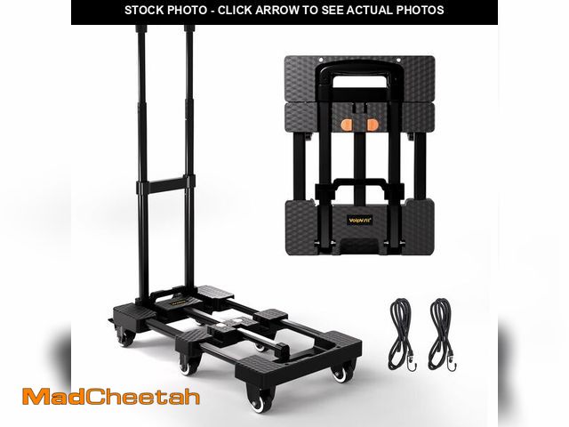 Lot 74-14386542 - Voipvvii Folding Hand Truck 500lbs, Portable Heavy Duty Dolly Cart, 6 Wheels Collapsible Luggage Car...