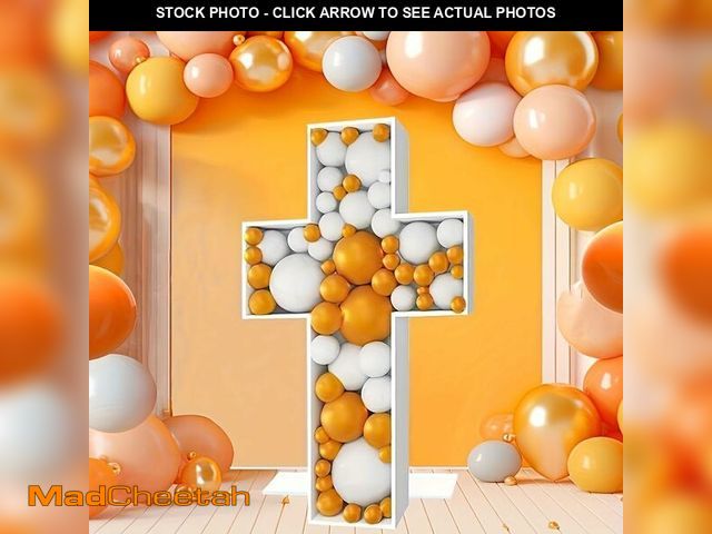 Lot 74-14044359 - 3FT Tall Cross Balloons Mosaic DIY Pre Cut Frame Baptism First Holy Communion Celebration Wedding De...