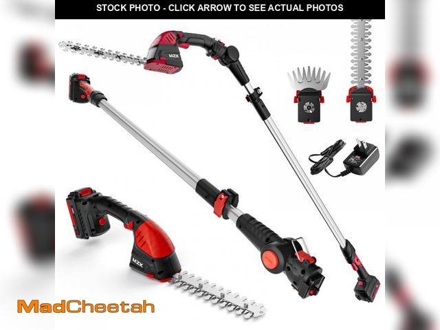 Lot 74-12538552 - (MISSING HEDGE TRIMMER) MZK 3-in-1 20V Pole Mini Hedge Trimmer &amp; Grass Shear, 13ft Reach, Electr...