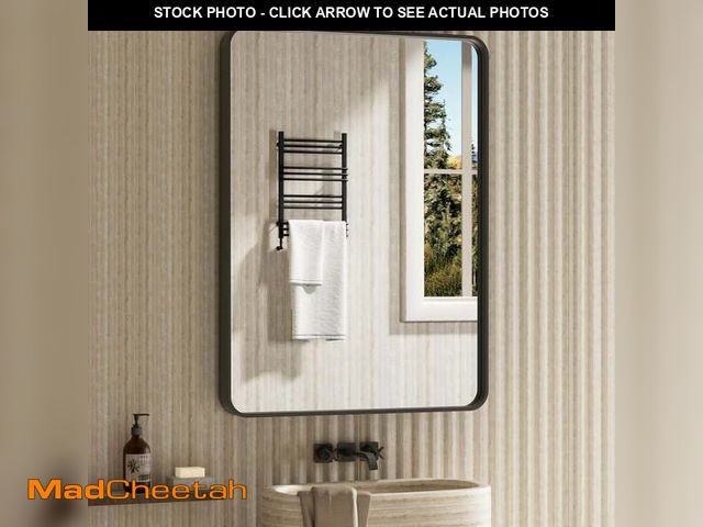 Lot 74-13765133 - Swafrrt Black Bathroom Vanity Mirror for Wall, 20x30 inch Metal Framed Wall Mirror Rectangular with ...