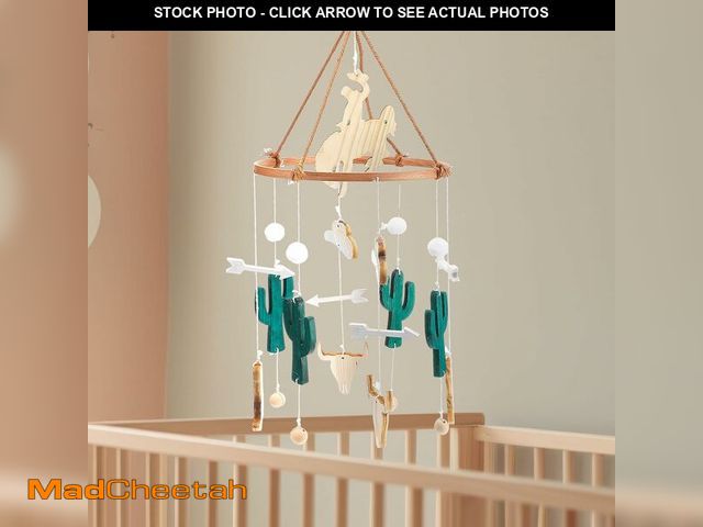 Lot 74-12327338 - (BROKEN PIECES) Hollowfly Western Cowboy Baby Mobile for Crib Boho Ceiling Nursery Mobile Wood Wind ...