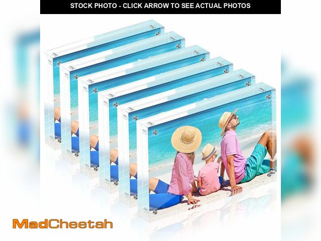 Lot 74-13542950 - Fisnish 5x7 Acrylic Picture Frame Set of 6, 20mm Thick, Double-Sided Transparent Magnetic Frameless ...