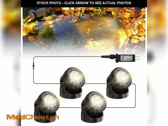 Lot 74-14153202 - Srygery Underwater Pond Lights with Timer, 3200K Warm White Submersible LED Fountain Lights with IP6...