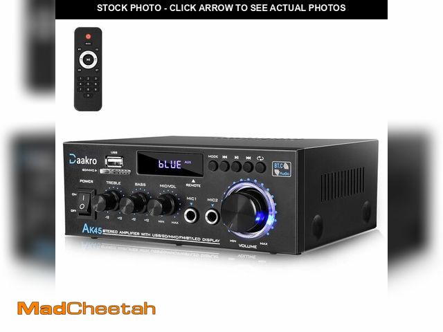 Lot 74-12499310 - Daakro AK45 Stereo Audio Amplifier,300W Home 2 Channel Wireless Bluetooth 5.0 Power Amplifier System...