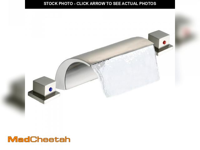 Lot 74-12120343 - Roman Tub Faucet Waterfall Tub Filler | Deck Mount Brass Faucet | 3-Hole with 2 Handles | High Flow,...