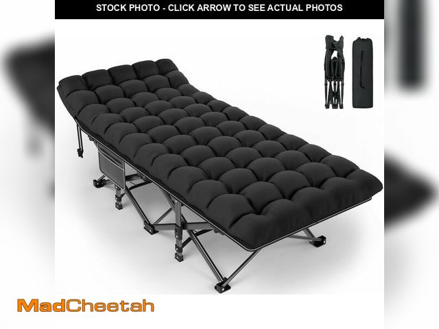 Lot 74-12665438 - ZENPETIO Camping Cot for Adults, Heavy-Duty Portable Cot Bed with Mattress, Foldable Padded Sleeping...