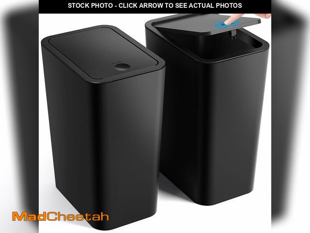 Lot 74-14209944 - ITCPRL Bathroom Trash Can with Lid, 2 Pack 4 Gallons/15 Liters Garbage Can with Pop-Up Lid, Small Pl...