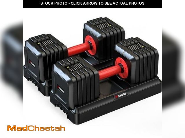 Lot 74-12265104 - GIKPAL 110lbs(55lbs*2) 5 in 1 Adjustable Dumbbells Set Quick Select 15-55lbs Adjustable Free Weights...