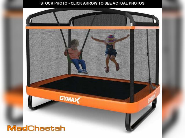 Lot 74-12667995 - Gymax 6FT Recreational Kids Trampoline W/Swing Safety Enclosure Indoor/Outdoor Orange - UNUSED