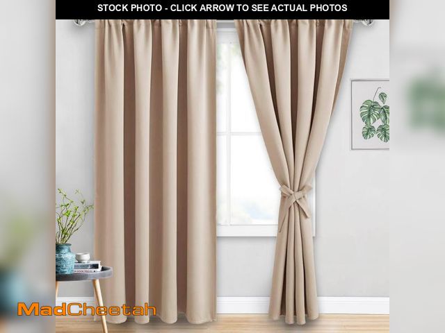 Lot 74-12308451 - JIUZHEN Blackout Curtains for Bedroom - 70 x 84 Inch Extra Wide Privacy Assured Thermal Insulated Ro...