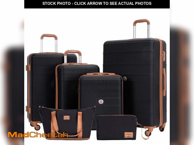 Lot 74-13060873 - Travelhouse 6 Piece Hardshell Luggage Set Hardside Lightweight Suitcase with TSA Lock Spinner Wheels...